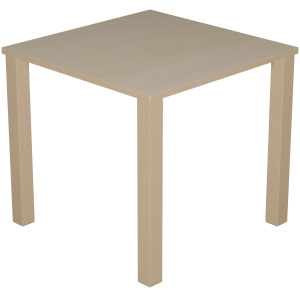 Table CARR?A plateau ?p.24 mm stratifi? chant bois pi?tement bois - 80x80 cm - T6