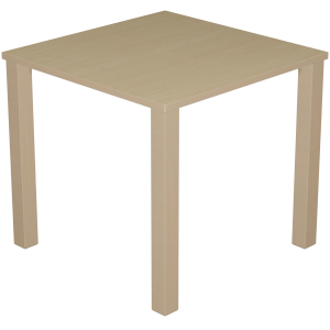 Table CARRÉA plateau ép.24 mm stratifié chant bois piètement bois - 80x80 cm - T6