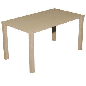 Table CARRÉA plateau ép.24 mm stratifié chant bois piètement bois - 120x80 cm - T6