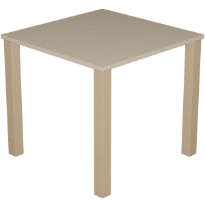 Table CARRÉA plateau ép.24 mm stratifié chant ABS piètement bois - 80x80 cm - T6