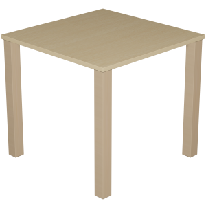Table CARRÉA plateau ép.24 mm stratifié chant ABS piètement bois - 80x80 cm - T6