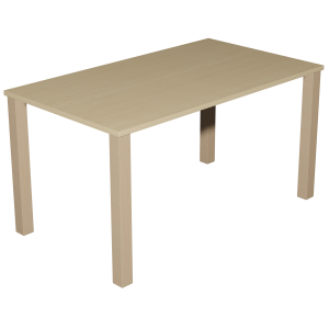 Table CARRÉA plateau ép.24 mm stratifié chant ABS piètement bois - 120x80 cm - T6