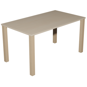Table CARRÉA plateau ép.24 mm stratifié chant ABS piètement bois - 140x80 cm - T6