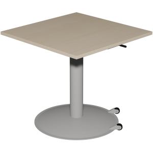 Table MANO HR mobile plateau ép.24 mm stratifié chant ABS piètement époxy - 80x80 cm - H67-90 cm