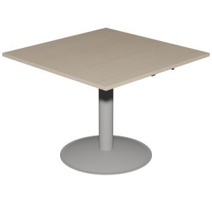 Table MANO HR plateau ép.24 mm stratifié chant ABS piètement époxy - 100x100 cm - H65-95 cm
