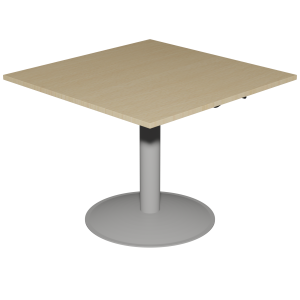 Table MANO HR plateau ép.24 mm stratifié chant ABS piètement époxy - 100x100 cm - H65-95 cm