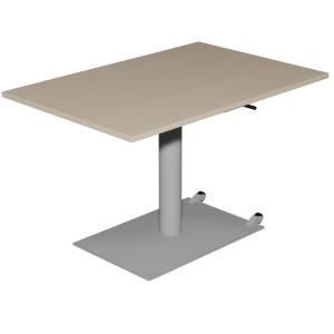 Table MANO HR mobile plateau ép.24 mm stratifié chant ABS piètement époxy - 140x80 cm - H67-90 cm