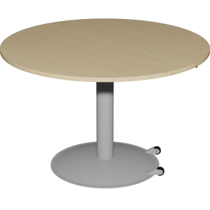 Table MANO HR mobile plateau ép.24 mm stratifié chant ABS piètement époxy - D120 cm - H67-90 cm