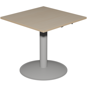 Table MANO HR plateau ép.24 mm stratifié chant bois piètement époxy - 80x80 cm - H67-90 cm