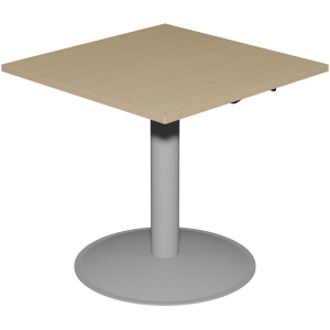 Table MANO HR plateau ép.24 mm stratifié chant bois piètement époxy - 80x80 cm - H67-90 cm
