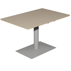 Table MANO HR plateau ép.24 mm stratifié chant bois piètement époxy - 120x80 cm - H67-90 cm