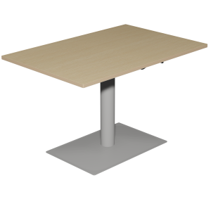 Table MANO HR plateau ép.24 mm stratifié chant bois piètement époxy - 120x80 cm - H67-90 cm