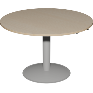 Table MANO HR plateau ?p.24 mm stratifi? chant bois pi?tement ?poxy - D120 cm - H67-90 cm