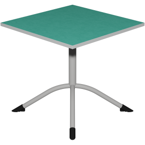 Table SARA plateau antibruit ép.26 mm SOFTOP® chant ABS gris piètement central époxy - 80x80 cm - T6