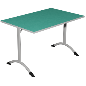 Table SARA DL plateau antibruit ép.26 mm SOFTOP® chant ABS gris piètement époxy - 140x80 cm - T6