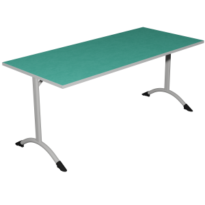Table SARA DL plateau antibruit ép.26 mm SOFTOP® chant ABS gris piètement époxy - 160x80 cm - T6