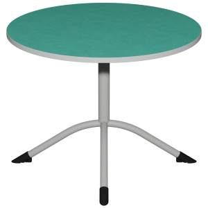 Table SARA plateau antibruit ép.26 mm SOFTOP® chant ABS gris piètement central époxy - D120 cm - T6