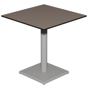 Table MENORCA plateau ?p.12,4 mm stratifi? compact chant ?me noire pi?tement ?poxy - 60x60 cm - T6