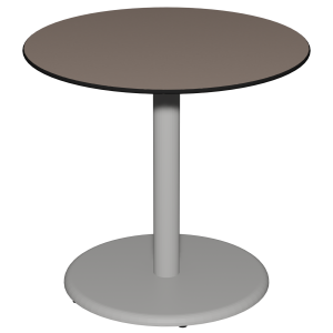 Table MENORCA plateau ?p.12,4 mm stratifi? compact chant ?me noire pi?tement ?poxy - D80 cm - T6
