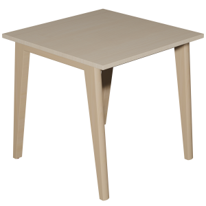 Table MATHILDA plateau ép.24 mm stratifié chant ABS piètement bois - 80x80 cm - T6