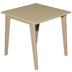 Table MATHILDA plateau ép.24 mm stratifié chant ABS piètement bois - 80x80 cm - T6
