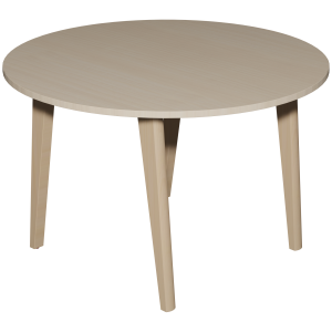 Table MATHILDA plateau ép.24 mm stratifié chant ABS piètement bois - D120 cm - T6
