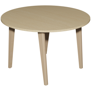 Table MATHILDA plateau ép.24 mm stratifié chant ABS piètement bois - D120 cm - T6