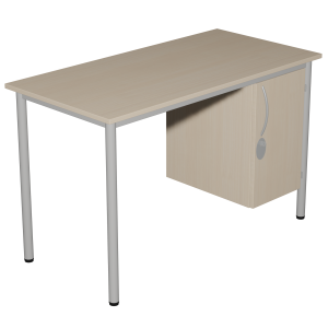 Bureau MÉTIS caisson 1 porte moraillon à droite mélaminé et époxy - 100x60 cm - T6