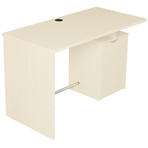 Bureau HABITAT caisson 1 tiroir 1 porte à droite mélaminé plateau stratifié - 120x60 cm