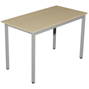 Bureau CUBIK plateau ép.19 mm mélaminé chant ABS piètement époxy - 120x62 cm - T6