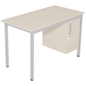 Bureau CUBIK 1 porte ? droite plateau ?p.19 mm m?lamin? chant ABS pi?tement ?poxy - 120x62 cm - T6