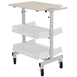 Chariot CLIFF double face époxy plateau mélaminé - L77,6xP50xH94,6 cm