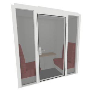 Cabine acoustique FIZZ BOX W2 fond plein - 2 personnes - L217xP97xH229 cm