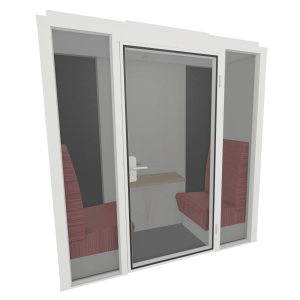 Cabine acoustique FIZZ BOX W2 fond vitré - 2 personnes - L217xP97xH229 cm