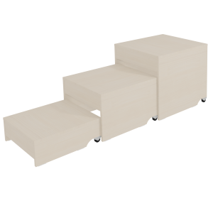 Ensemble podium gigogne mobile mélaminé - H20/40/60 cm