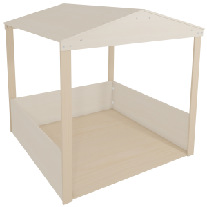 Cabane pour enfant mélaminé et bois incolore - L180xP180xH180 cm