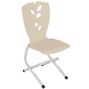 Chaise ÉVY coque C11 Natura bois Blueprotech® piètement aluminium époxy - T6