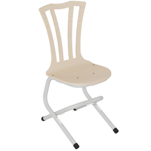 Chaise ÉVY coque C26 Svelte bois Blueprotech® piètement aluminium époxy - T6