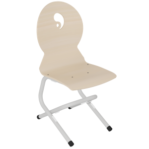 Chaise ÉVY coque C4 Yang bois Blueprotech® piètement aluminium époxy - T6