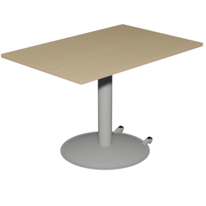 Table MANO mobile plateau ép.24 mm stratifié chant bois piètement époxy - 140x80 cm - T6