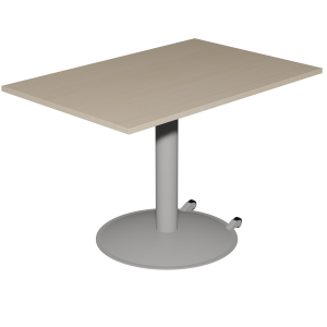 Table MANO mobile plateau ép.24 mm stratifié chant ABS piètement époxy - 120x80 cm -T6