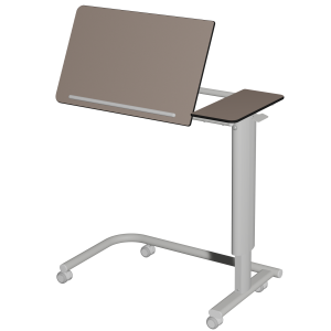 Table ADAP'TABLES mobile plateau inclinable stratifié compact piètement époxy - H70 à 105 cm