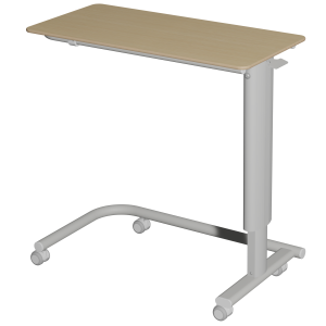 Table ADAP'TABLES mobile plateau stratifié chant bois piètement époxy - H70 à 105 cm