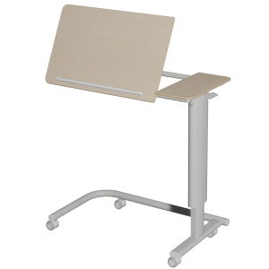 Table ADAP'TABLES mobile avec freins plateau inclinable stratifié chant bois piètement époxy - H70 à 105 cm
