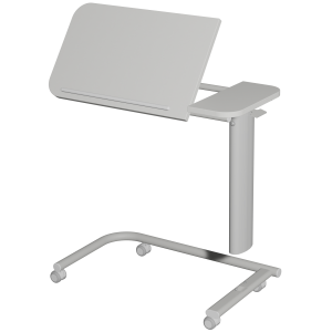 Table ADAP'TABLES mobile avec freins plateau inclinable stratifié chant ABS piètement époxy - H70 à 105 cm