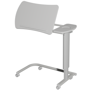 Table ADAP'TABLES mobile avec freins plateau inclinable PVC piètement époxy - H70 à 105 cm