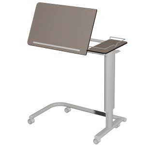 Table ADAP'TABLES mobile avec freins plateau inclinable avec galerie stratifié compact piètement époxy - H70 à 105 cm
