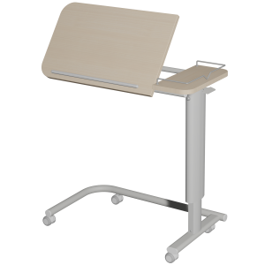 Table ADAP'TABLES mobile plateau avec galerie inclinable stratifié chant ABS piètement époxy - H70 à 105 cm