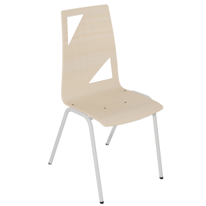 Chaise NINA coque C21 Moda bois Blueprotech® piètement époxy - T6