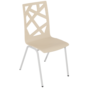 Chaise NINA PREMIUM coque C5 Mozaïk bois incolore piètement époxy - T6